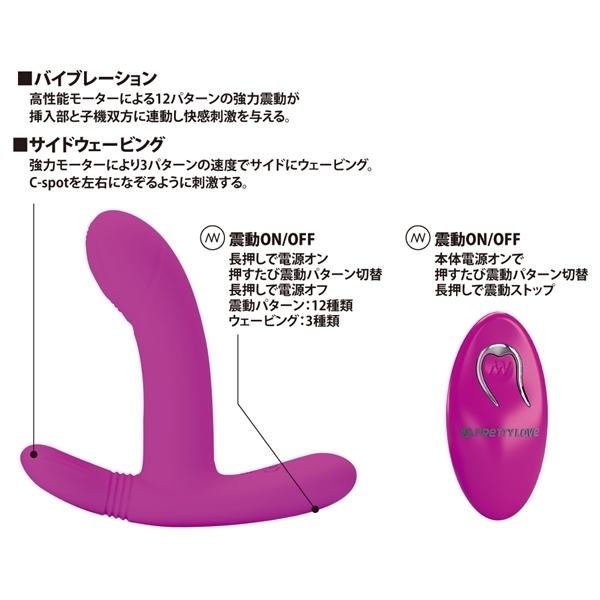 プリティラブ　リモートＣスポットサイドウェービングバイブレーター